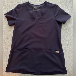 XS Navy Fig Scrub Top